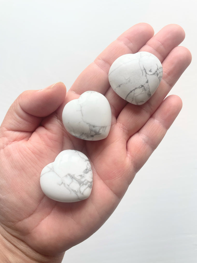 Howlite Heart Carving