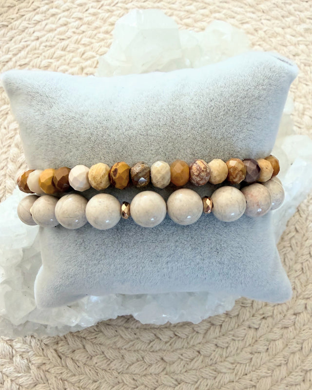 Mookaite Jasper + Ivory Jasper (Set)