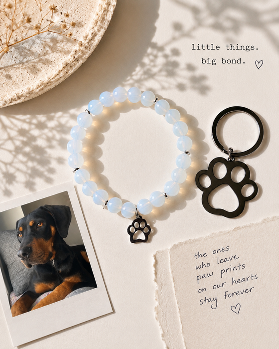 Dog Lover: Opalite Bracelet + Keychain