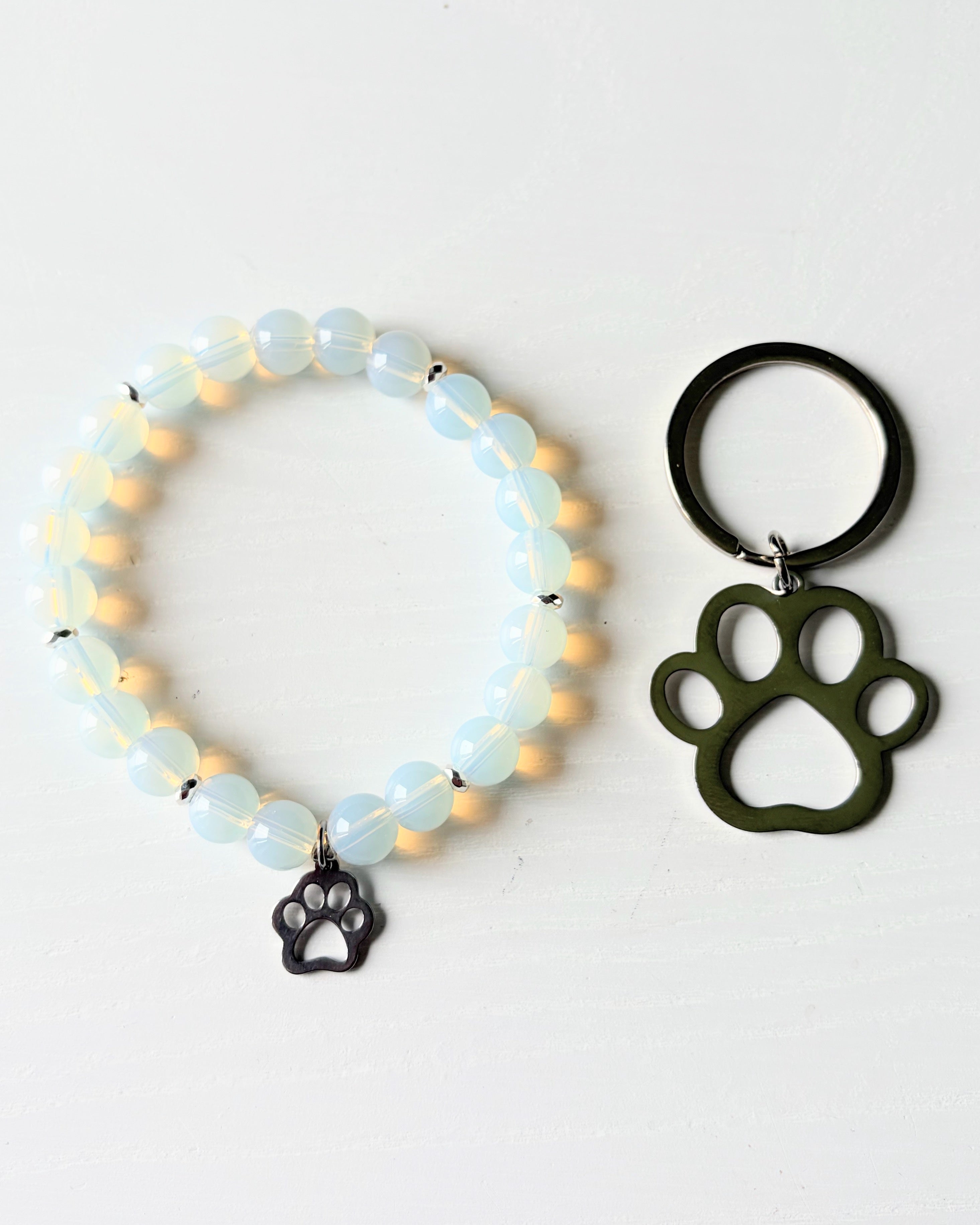 Dog Lover: Opalite Bracelet + Keychain