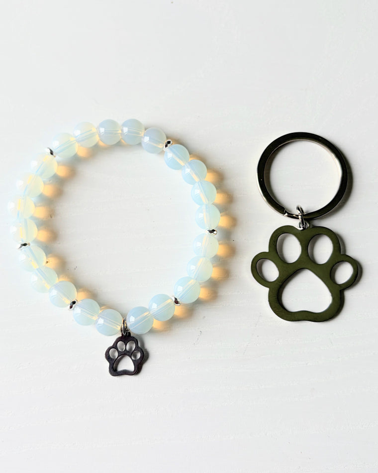 Dog Lover: Opalite Bracelet + Keychain