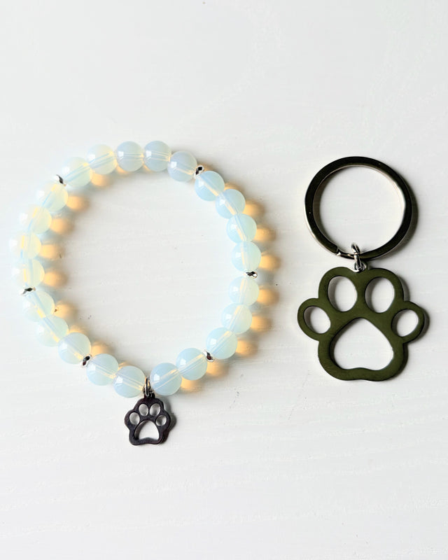 Dog Lover: Opalite Bracelet + Keychain