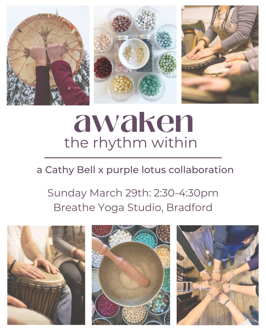 Awaken the Rhythm Within, Breathe Yoga, Bradford - Sunday March 29th, 2:30-4:30pm