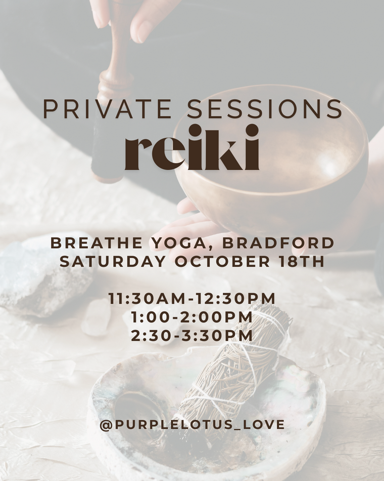 Reiki: 1 Hour Private Session, Breathe Yoga, Bradford - Saturday October 18th