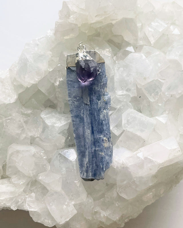 Raw Kyanite with Amethyst