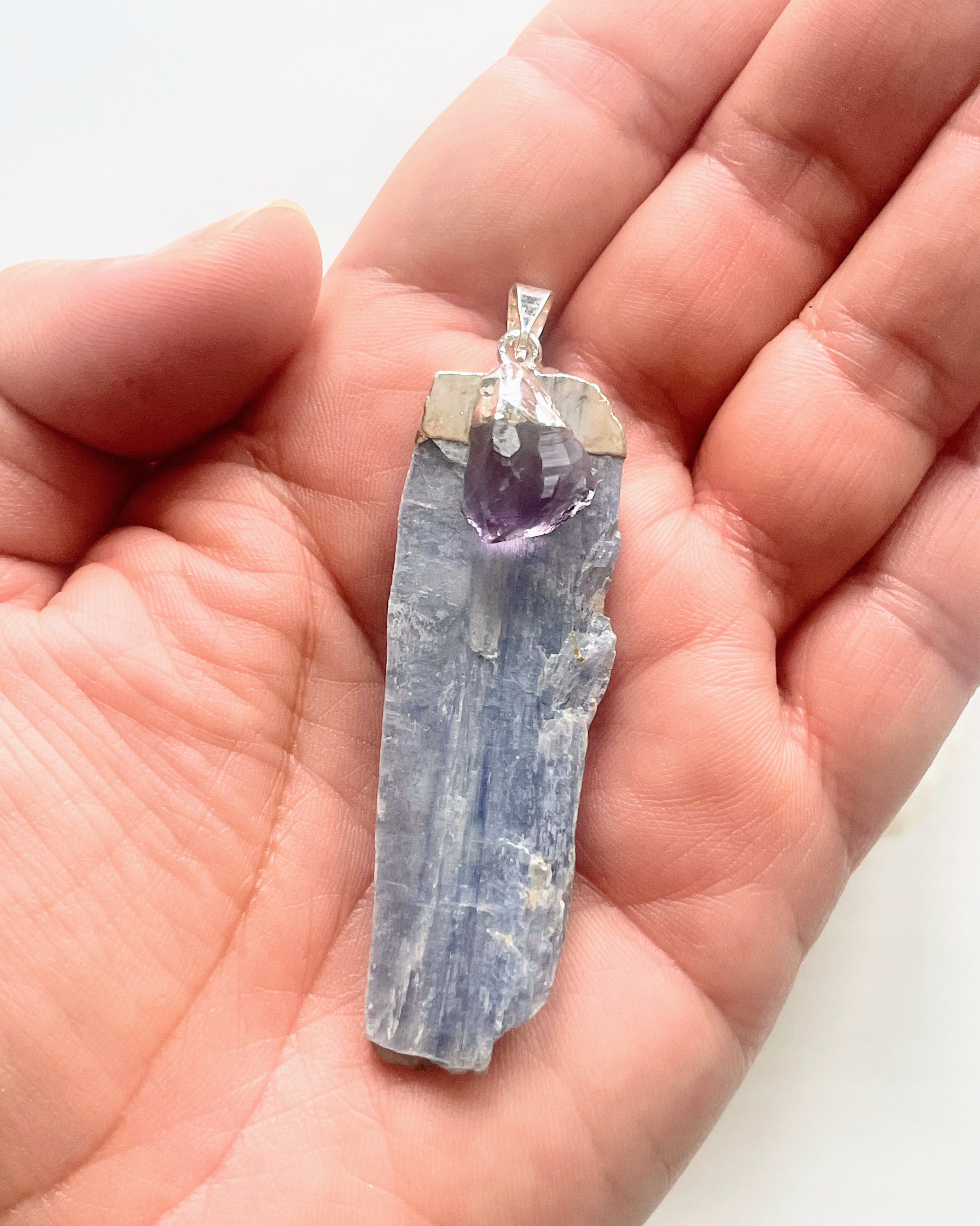 Raw Kyanite with Amethyst