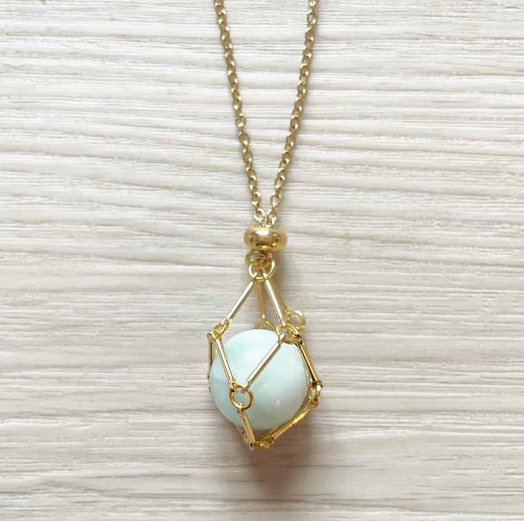 Crystal Holder Necklace (Gold)