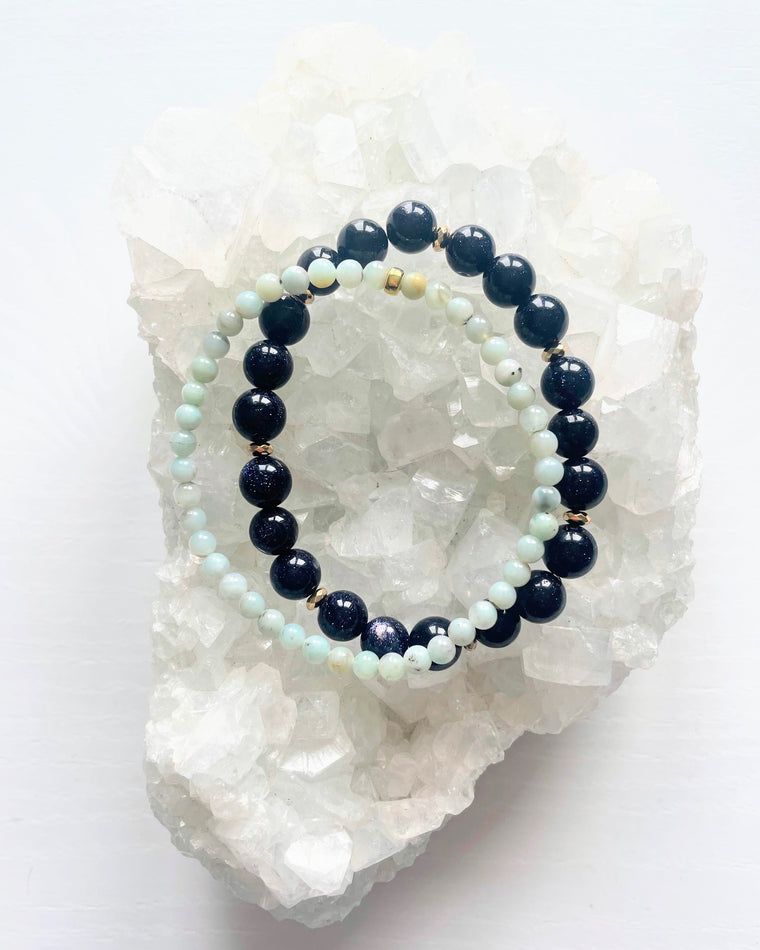 Blue Goldstone + Amazonite (Set)