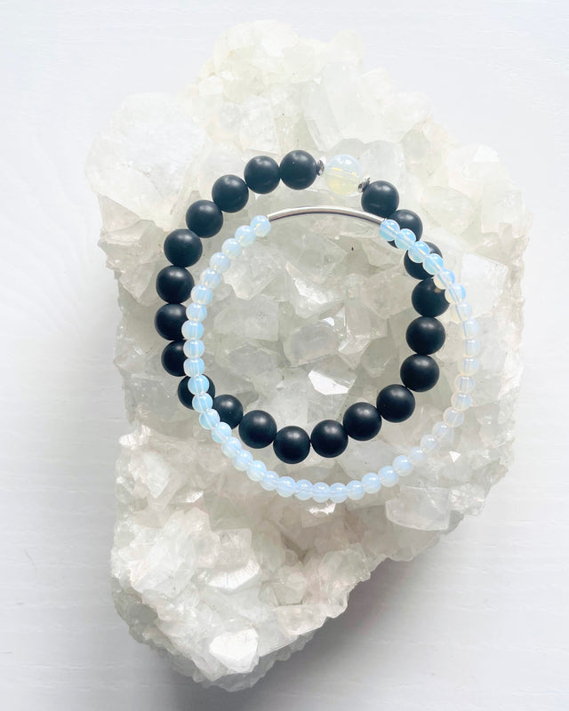 Onyx + Opalite + Sterling Silver (Set)