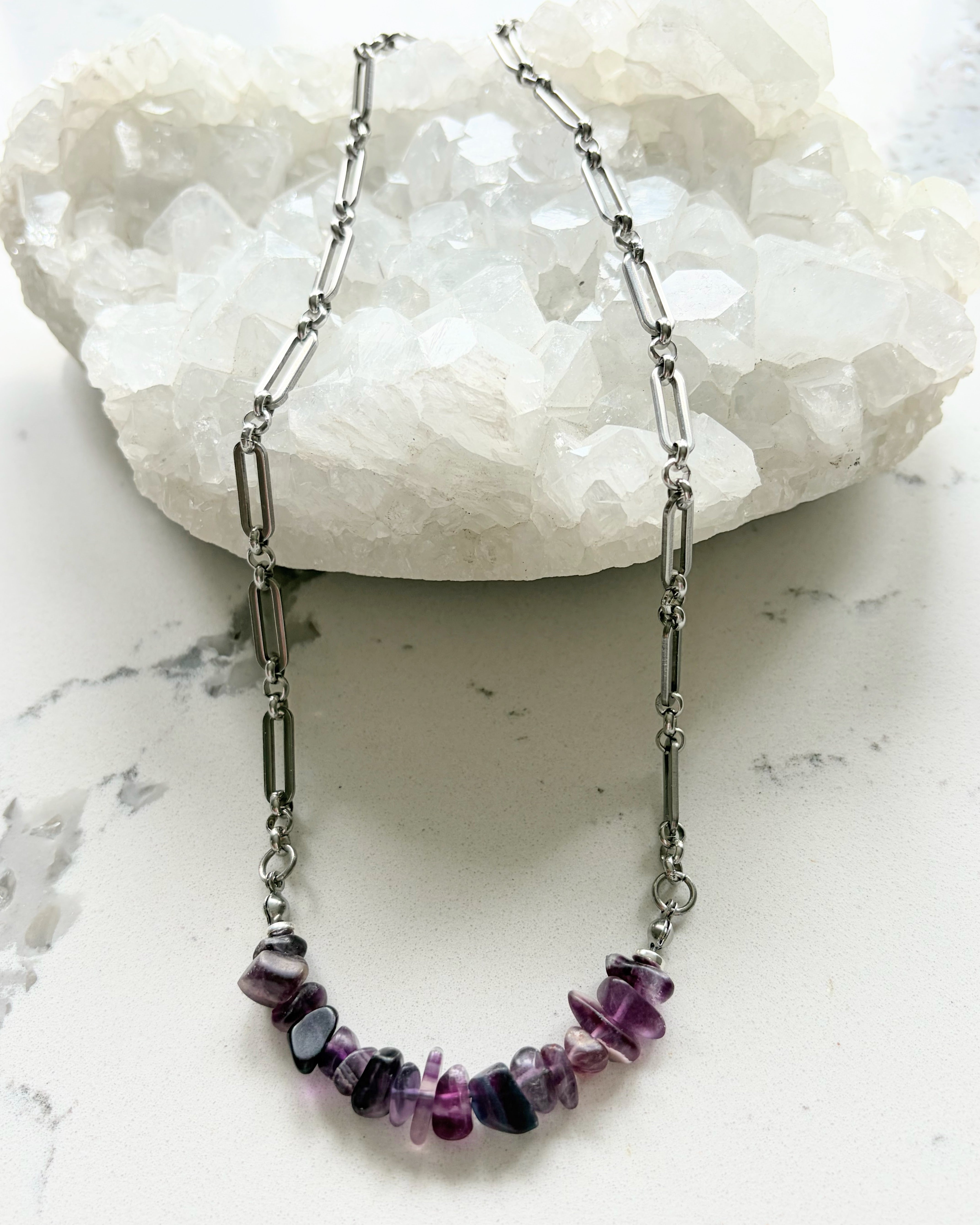 Fluorite + Stainless Steel