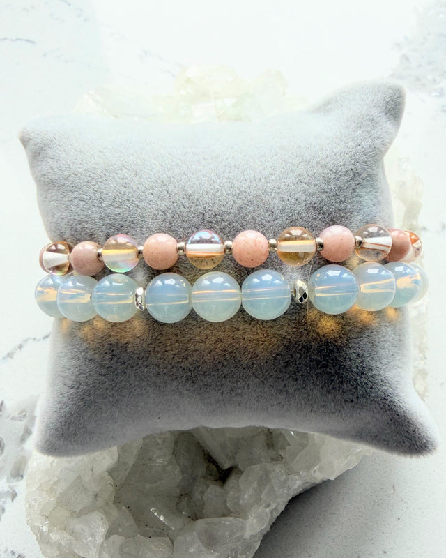 Opalite + Sunstone, Champagne Aura Quartz (Set)