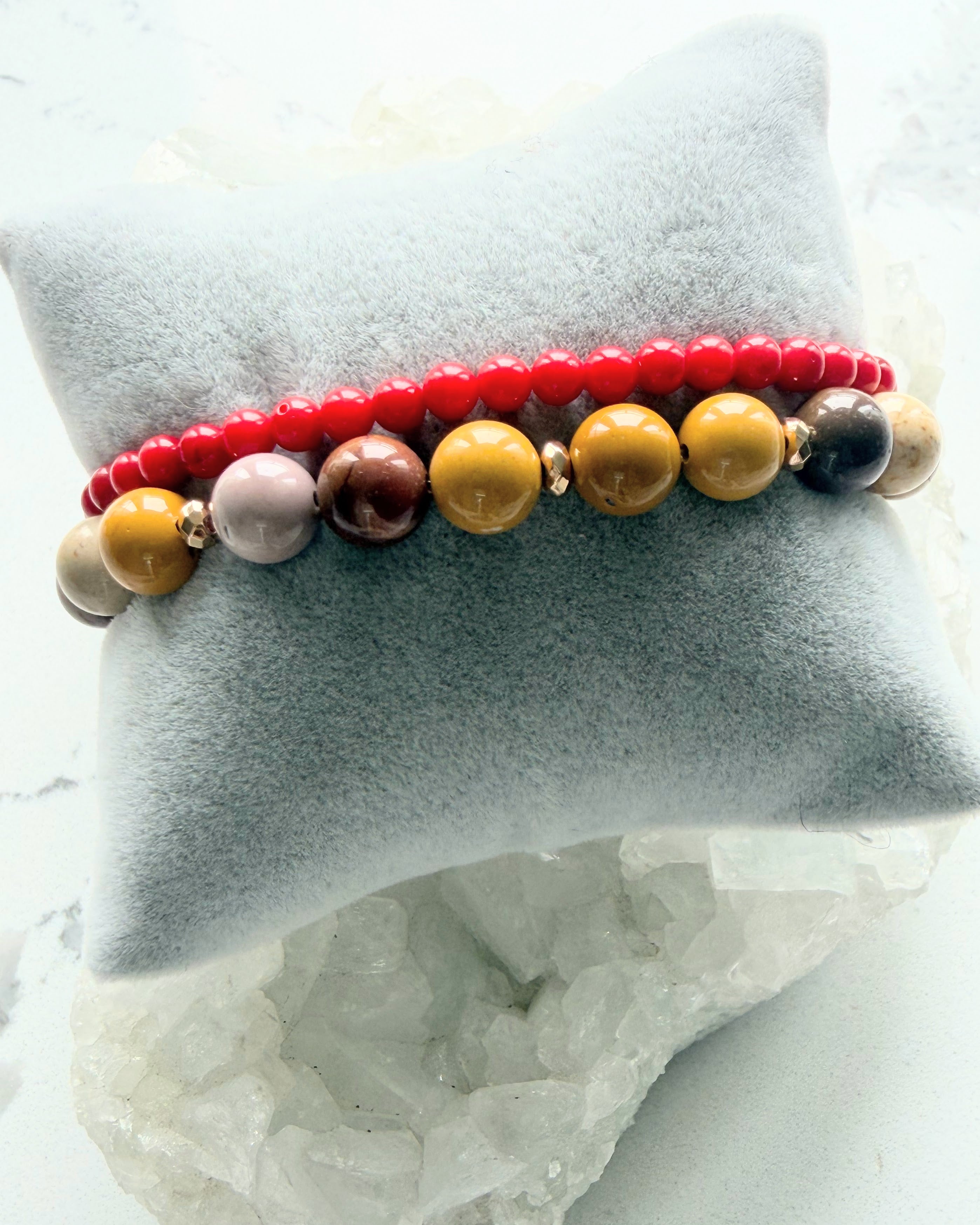Mookaite Jasper + Red Coral (Set)