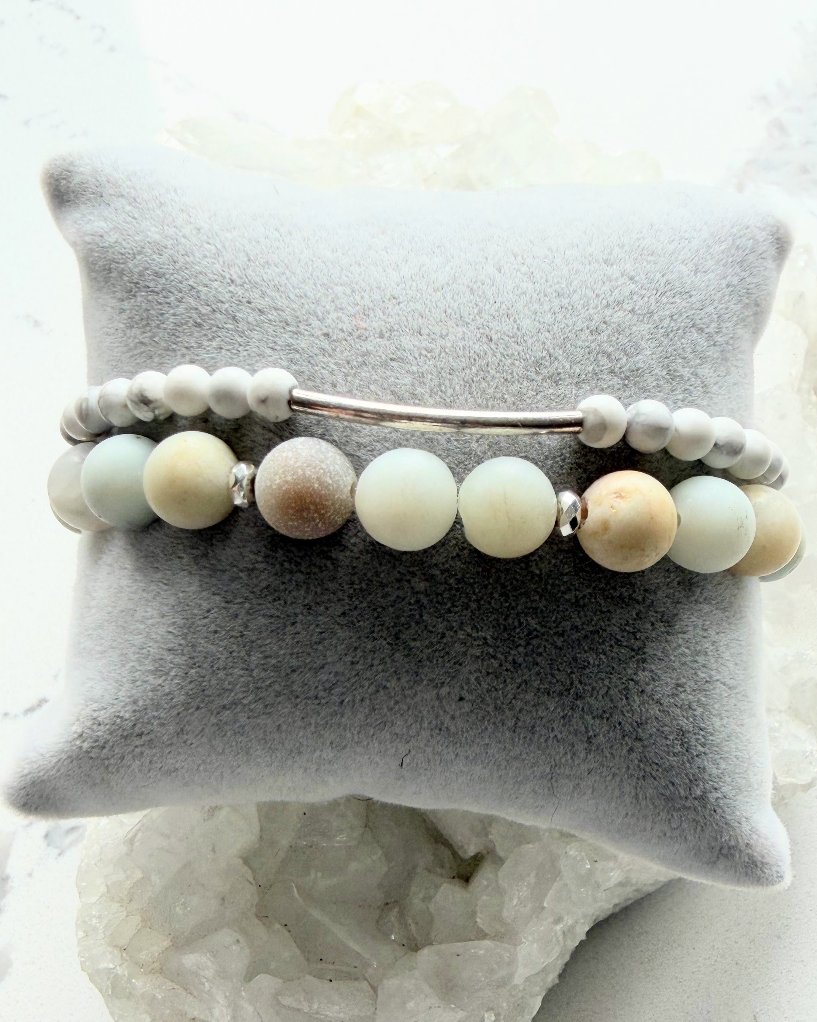 Amazonite + Howlite + Sterling Silver (Set)