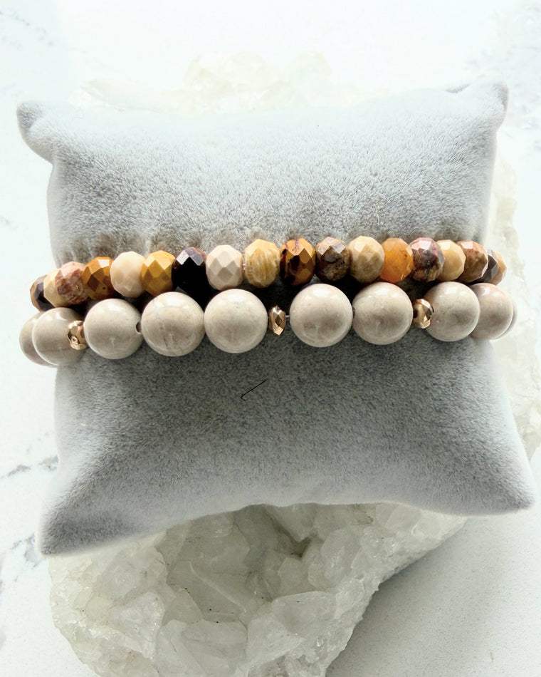 Mookaite Jasper + Ivory Jasper (Set)