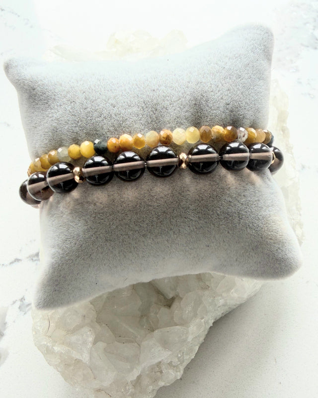 Tigers Eye + Smoky Quartz (Set)