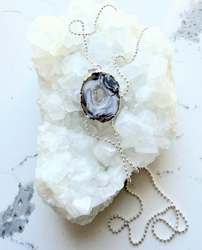 Druzy Agate Pendant  (One Of A Kind)