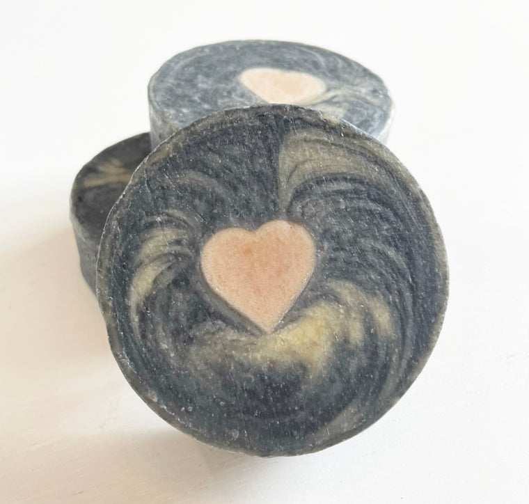 Cold Pressed Soap: Activated Charcoal + Goat Milk + French Pink Clay