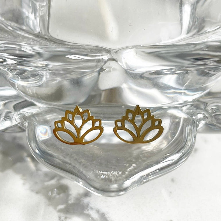 Lotus Flower Earrings (Gold)