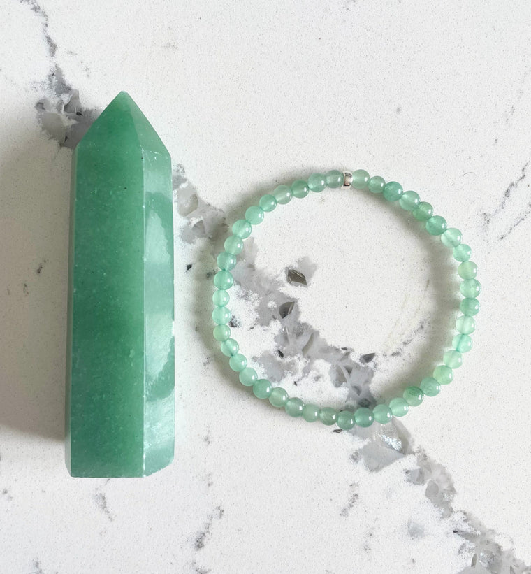 Create Your Own Luck Bundle: Aventurine Bracelet + Crystal Point
