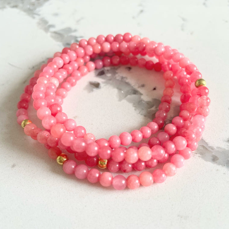 Small Reminders: Pink Jade & Gold Vermeil