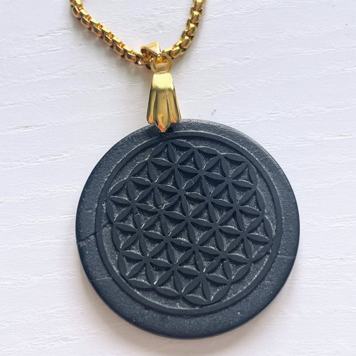 Shungite Flower of Life Necklace