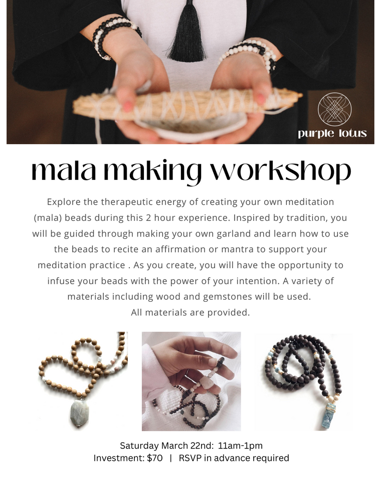 Intro to Mala Making, Moonflower's Beaverton - Saturday March 22nd, 11am-1pm